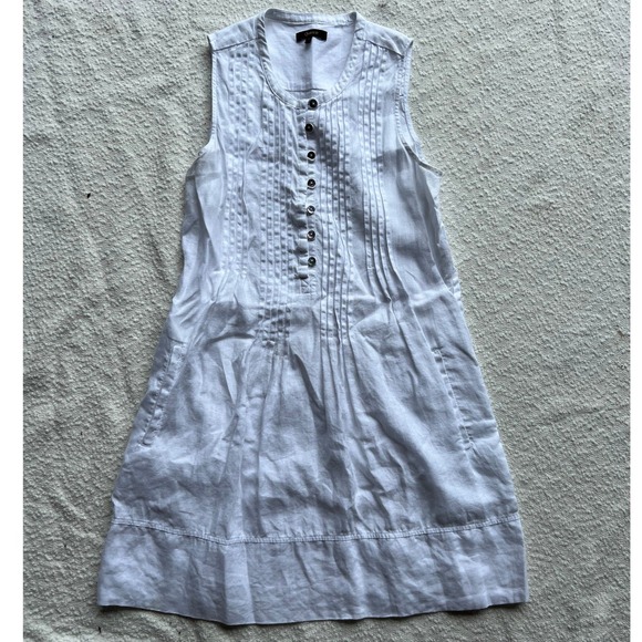 Quince Dresses & Skirts - Quince White 100% Linen Sleeveless Dress Womens Small